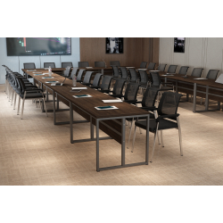 Krzesła Vienna (50 szt ) Stół konferencyjny 828x414cm Twist C50 na 50 osób